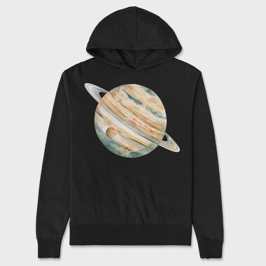 Watercolor Saturn Planet, Hanorac Oversize Barbati (Unisex)