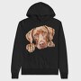 Watercolor Vizsla Peep, Hanorac Oversize Barbati (Unisex)