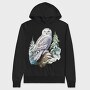 Watercolor Snowy Owl, Hanorac Oversize Barbati (Unisex)