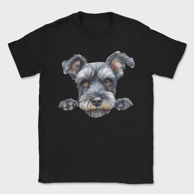 Watercolor Schnauzer Peek, Tricou Barbati (Unisex)