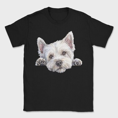 Watercolor Westie Peeking, Tricou Barbati (Unisex)