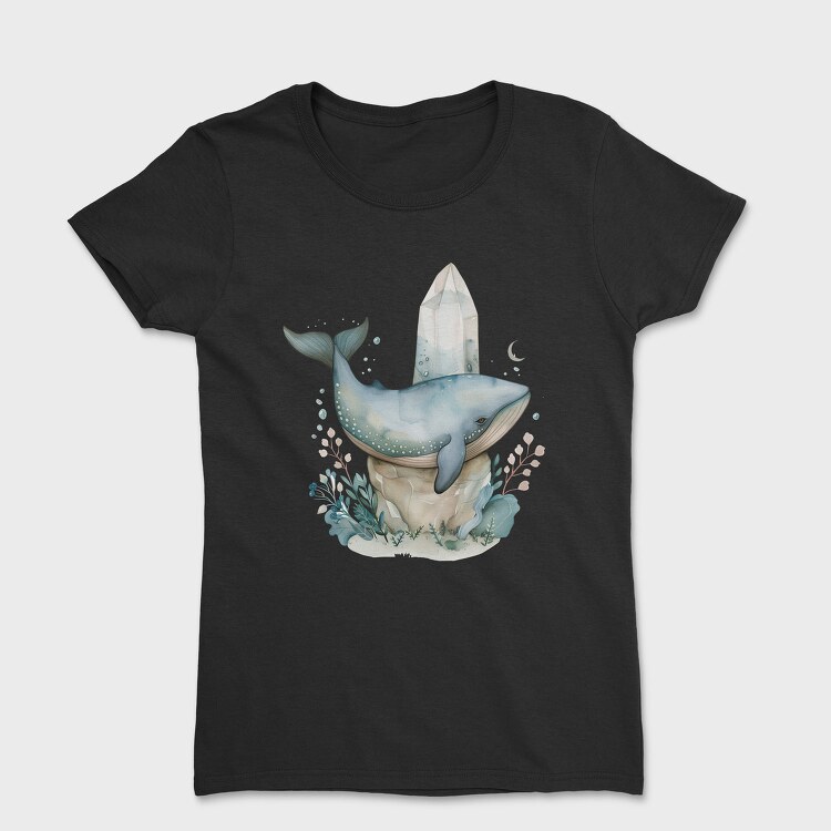 Watercolor Whale Crystal, Tricou Femei