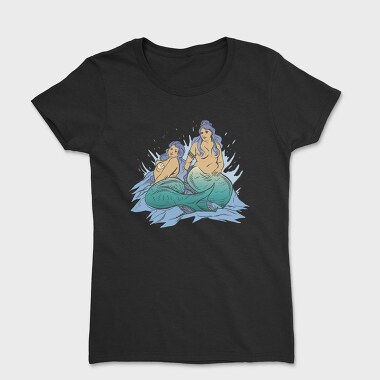 Plus Sized Mythological Two Mermaids, Tricou Femei