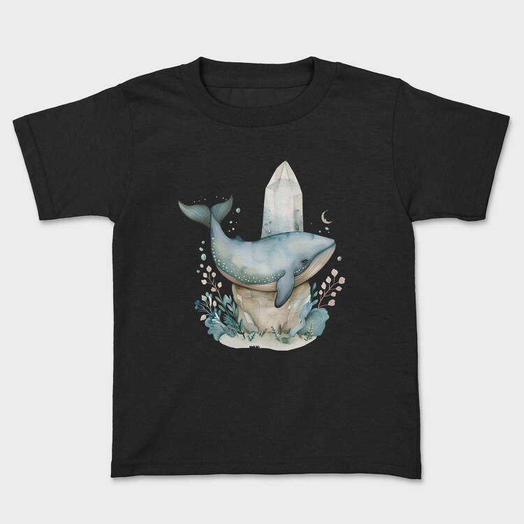 Watercolor Whale Crystal, Tricou Copii