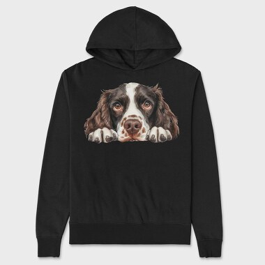 Watercolor Spaniel Peep, Hanorac Oversize Barbati (Unisex)