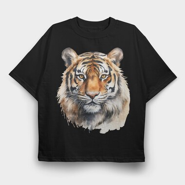 Watercolor Tiger Face, Tricou Oversize Barbati (Unisex)