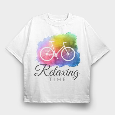 Watercolor Cycling Logo 001, Tricou Oversize Barbati (Unisex)