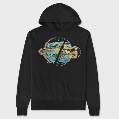 Watercolor Fish Olomina, Hanorac Oversize Barbati (Unisex)