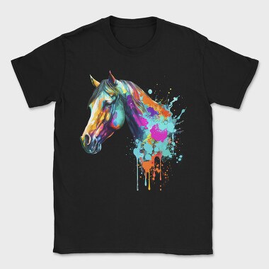 Watercolor Horse Head Drip, Tricou Barbati (Unisex)
