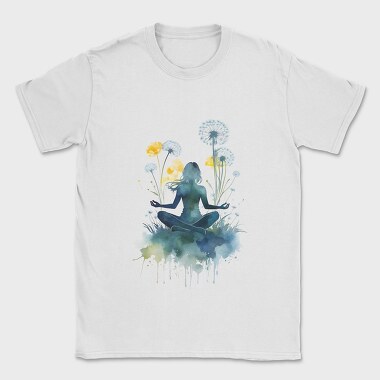 Watercolor Yoga And Meditation Dandelion, Tricou Barbati (Unisex)
