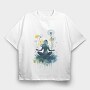 Watercolor Yoga And Meditation Dandelion, Tricou Oversize Barbati (Unisex)