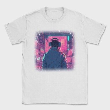 Woman Looking Out Of A Window Dj Party, Tricou Barbati (Unisex)