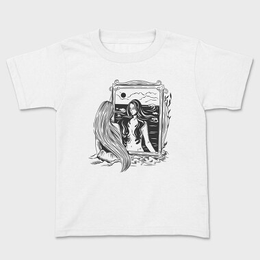 Woman Portrait Dark Art Nouveau, Tricou Copii