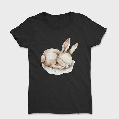 Watercolor Rabbit Sleep, Tricou Femei