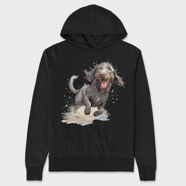 Watercolor Spaniel Smile, Hanorac Oversize Barbati (Unisex)