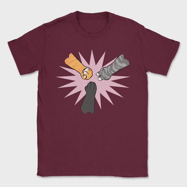 Cat Paws Playing Rock Paper Scissors, Tricou Barbati (Unisex)