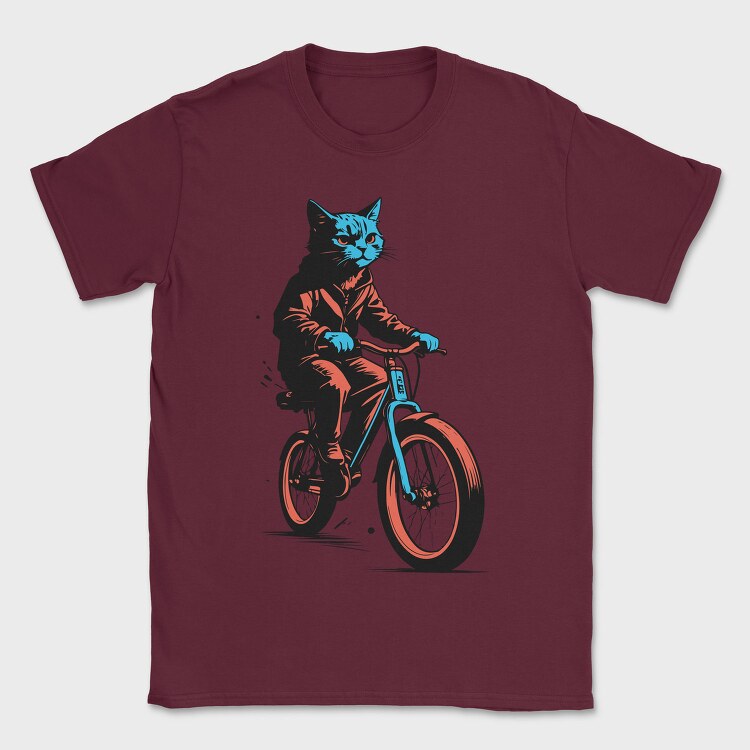 Cat on Bike, Tricou Barbati (Unisex)