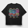 Cat Nut Cracker, Tricou Oversize Barbati (Unisex)