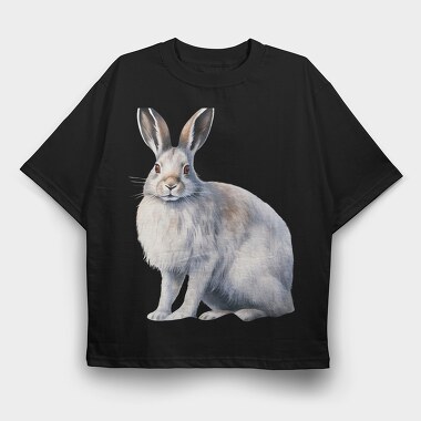Watercolor Rabbit Winter, Tricou Oversize Barbati (Unisex)