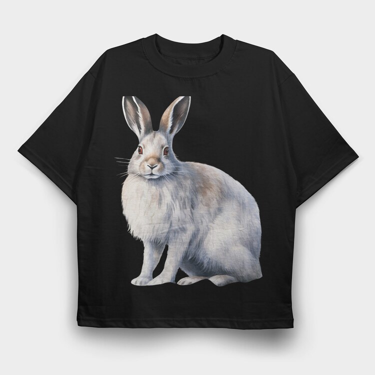 Watercolor Rabbit Winter, Tricou Oversize Barbati (Unisex)