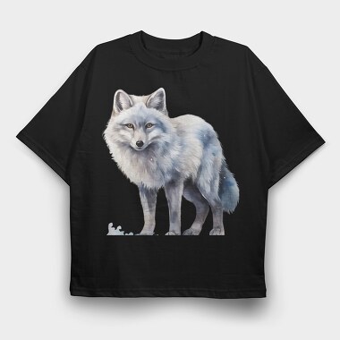 Watercolor Wolf Ice, Tricou Oversize Barbati (Unisex)
