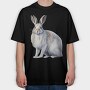 Watercolor Rabbit Winter, Tricou Oversize Barbati (Unisex)