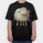 Watercolor Sheep, Tricou Oversize Barbati (Unisex)
