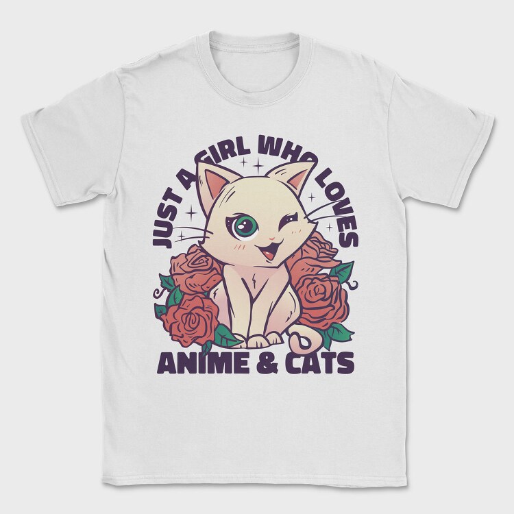 Cat Kawaii Anime Quote, Tricou Barbati (Unisex)