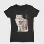 Watercolor Wolf Standing, Tricou Femei