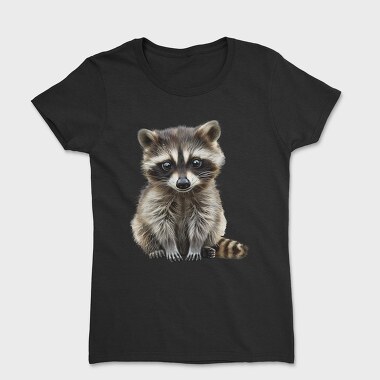 Watercolor Raccoon Cub, Tricou Femei
