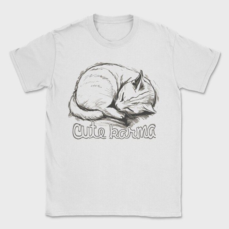 Cat Karma Sketch, Tricou Barbati (Unisex)