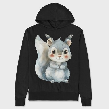 Watercolor Squirrel, Hanorac Oversize Barbati (Unisex)