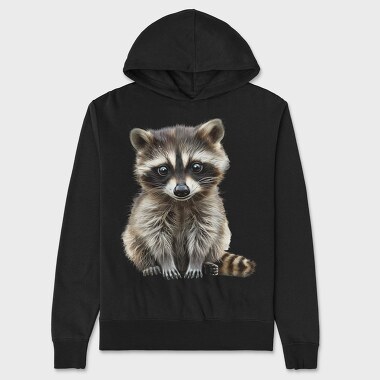 Watercolor Raccoon Cub, Hanorac Oversize Barbati (Unisex)