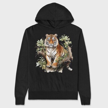 Watercolor Tiger Mist, Hanorac Oversize Barbati (Unisex)