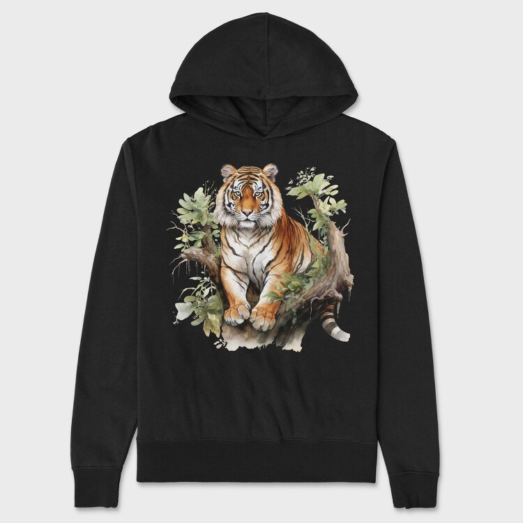 Watercolor Tiger Mist, Hanorac Oversize Barbati (Unisex)