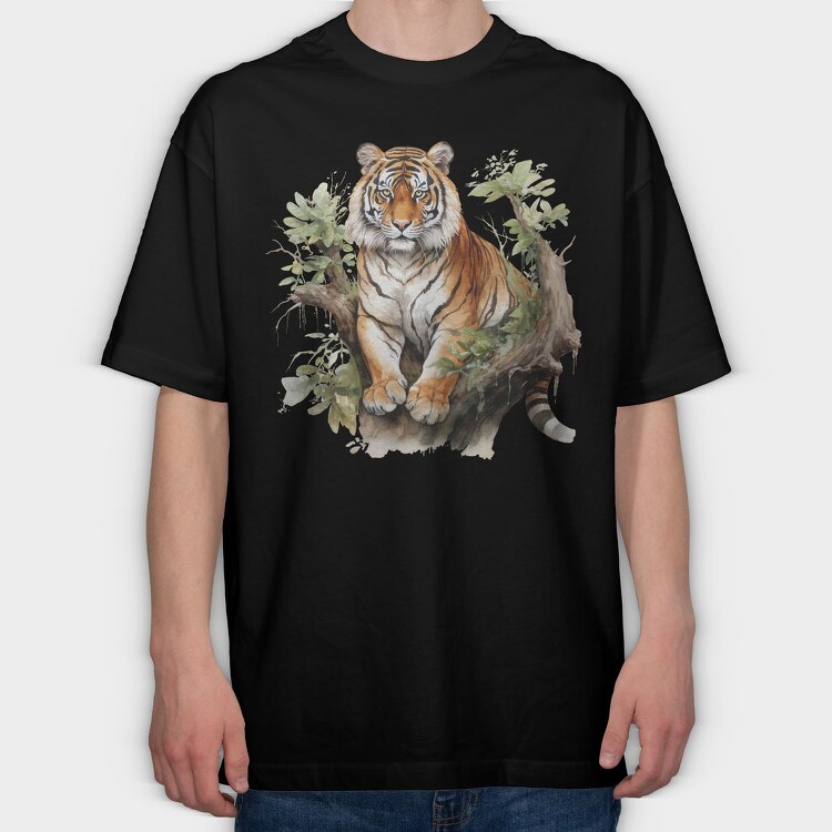 Watercolor Tiger Mist, Tricou Oversize Barbati (Unisex)