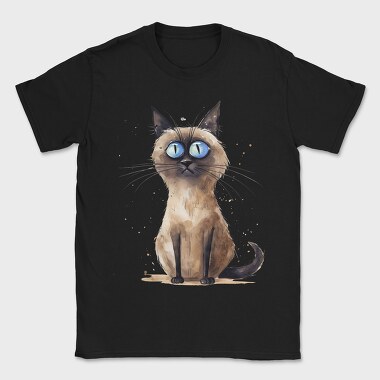 Watercolor Siamese Cat, Tricou Barbati (Unisex)