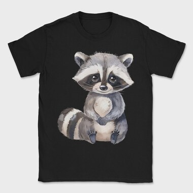 Watercolor Raccoon Sitting, Tricou Barbati (Unisex)