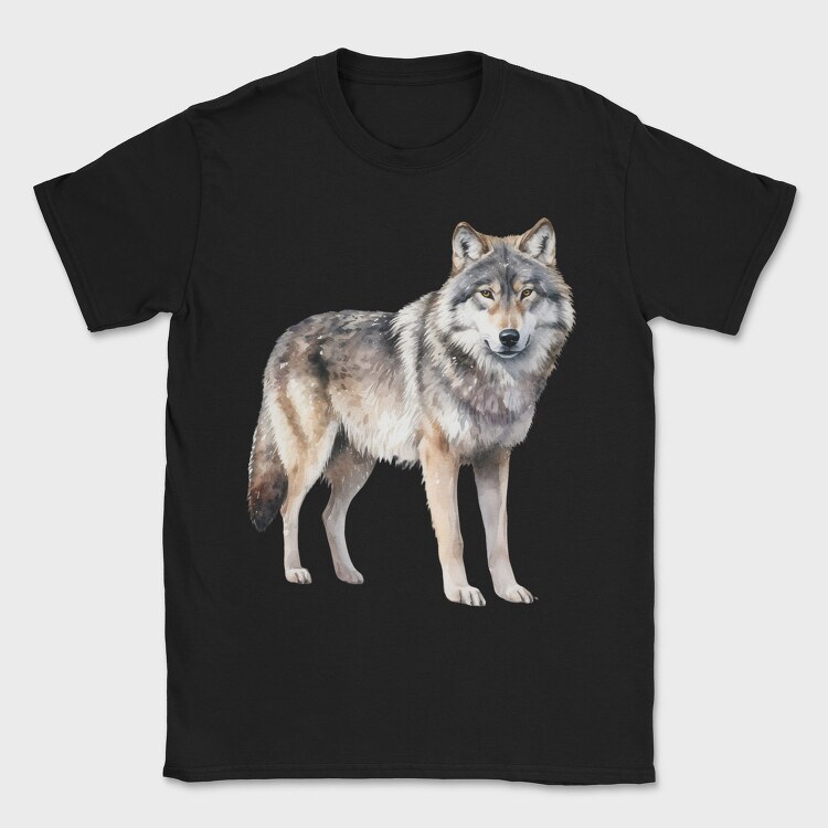 Watercolor Wolf Winter, Tricou Barbati (Unisex)