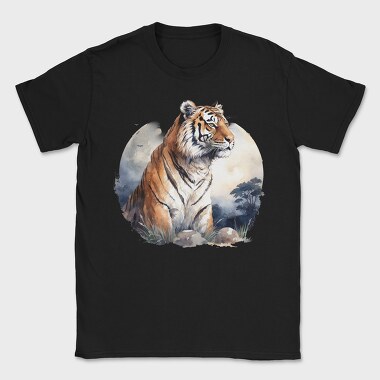 Watercolor Tiger Moon, Tricou Barbati (Unisex)