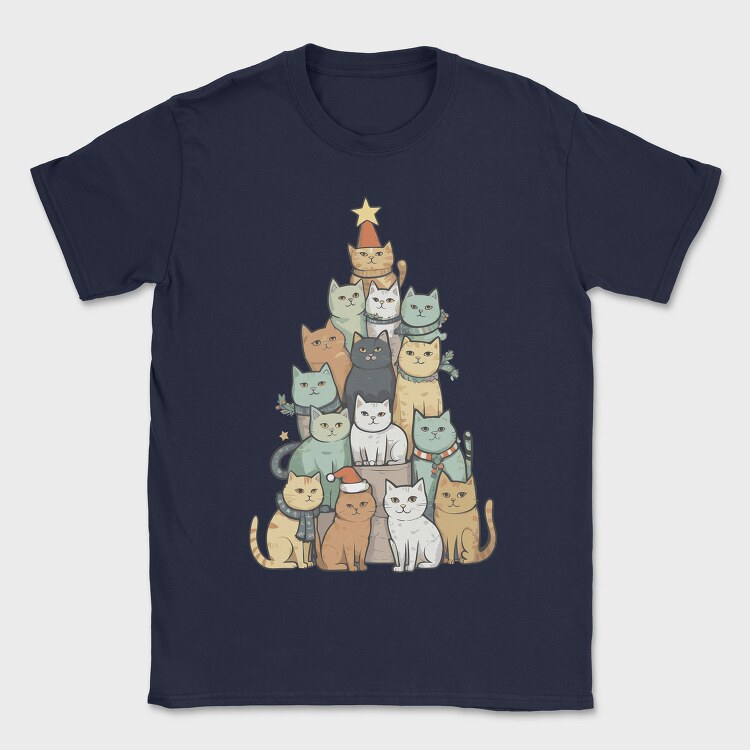 Cat Christmas Tree, Tricou Barbati (Unisex)