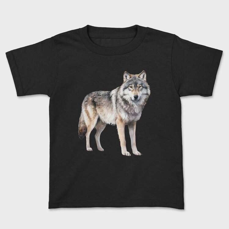 Watercolor Wolf Winter, Tricou Copii