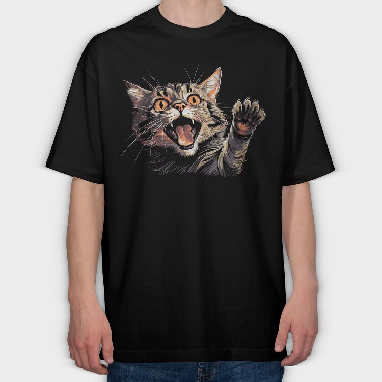 Cat Graphic, Tricou Oversize Barbati (Unisex)