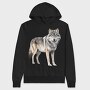 Watercolor Wolf Winter, Hanorac Oversize Barbati (Unisex)