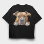 Watercolor Staffy Peep, Tricou Oversize Barbati (Unisex)