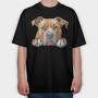 Watercolor Staffy Peep, Tricou Oversize Barbati (Unisex)