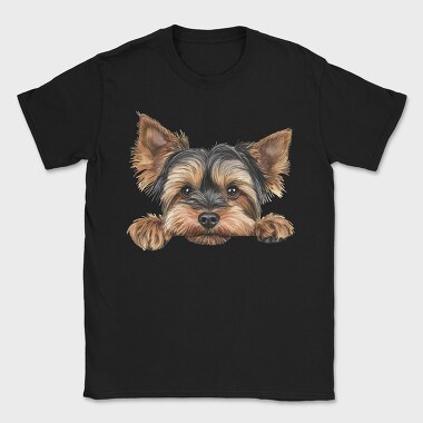Watercolor Yorkie Peeking, Tricou Barbati (Unisex)