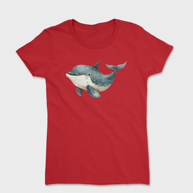 Whale Cute Face, Tricou Femei