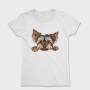 Watercolor Yorkie Peeking, Tricou Femei