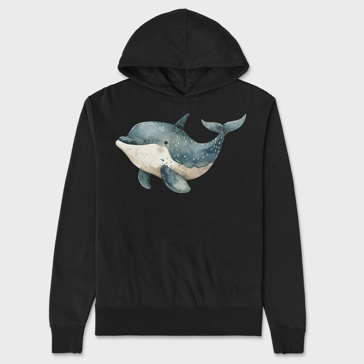 Whale Cute Face, Hanorac Oversize Barbati (Unisex)